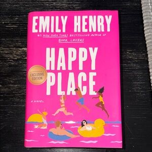 Emily Henry "Happy Place" - Bright Pink Hardcover Book